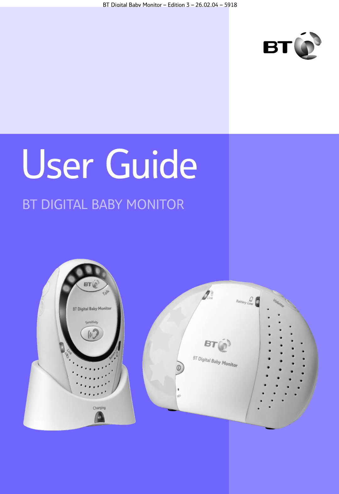 BT Digital Baby Monitor manual User Guide 