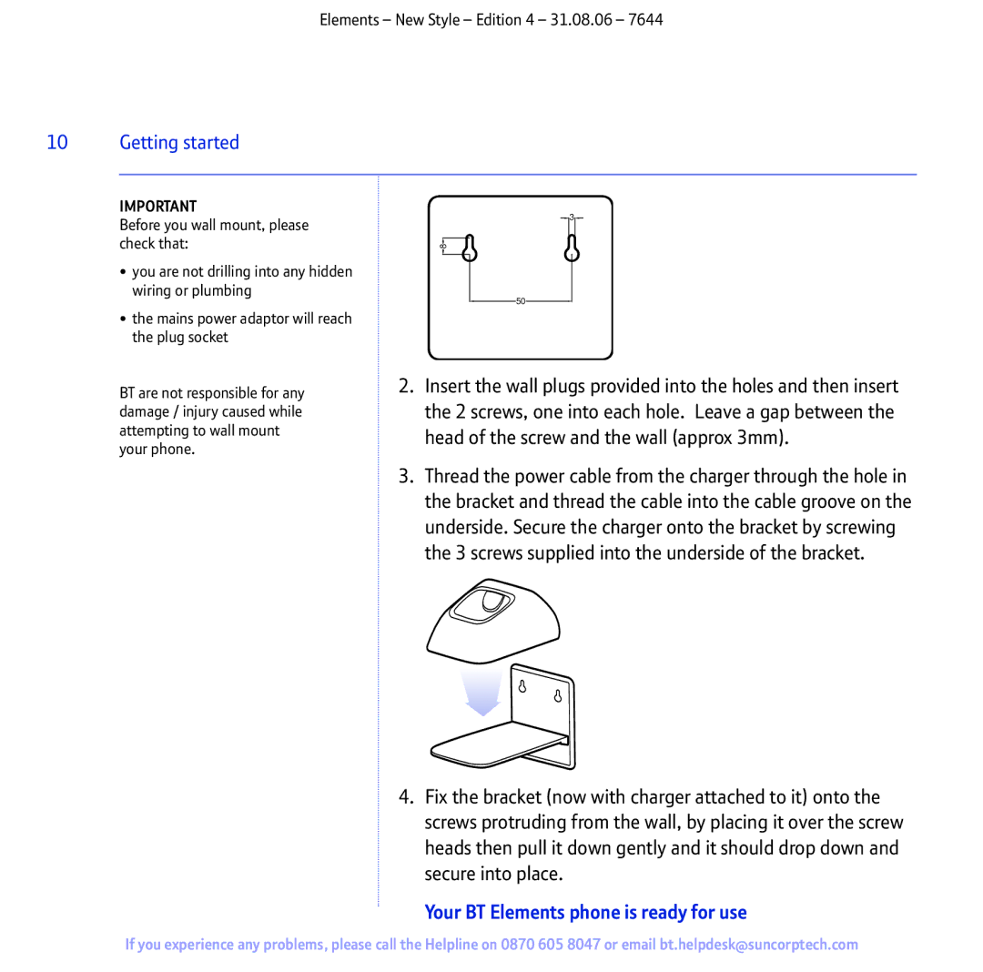 BT Digital Cordless Telephone manual Your BT Elements phone is ready for use 