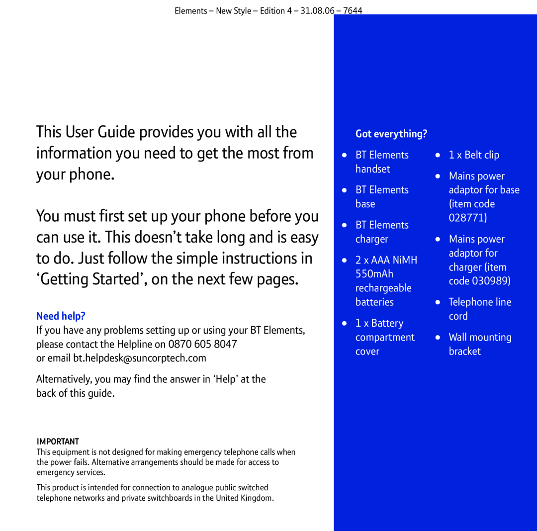 BT Digital Cordless Telephone manual Need help?, Got everything? 