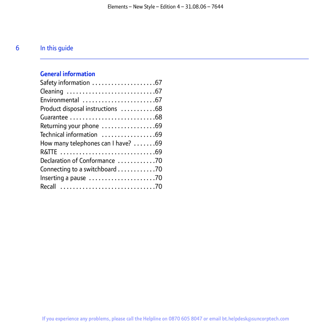 BT Digital Cordless Telephone manual General information 