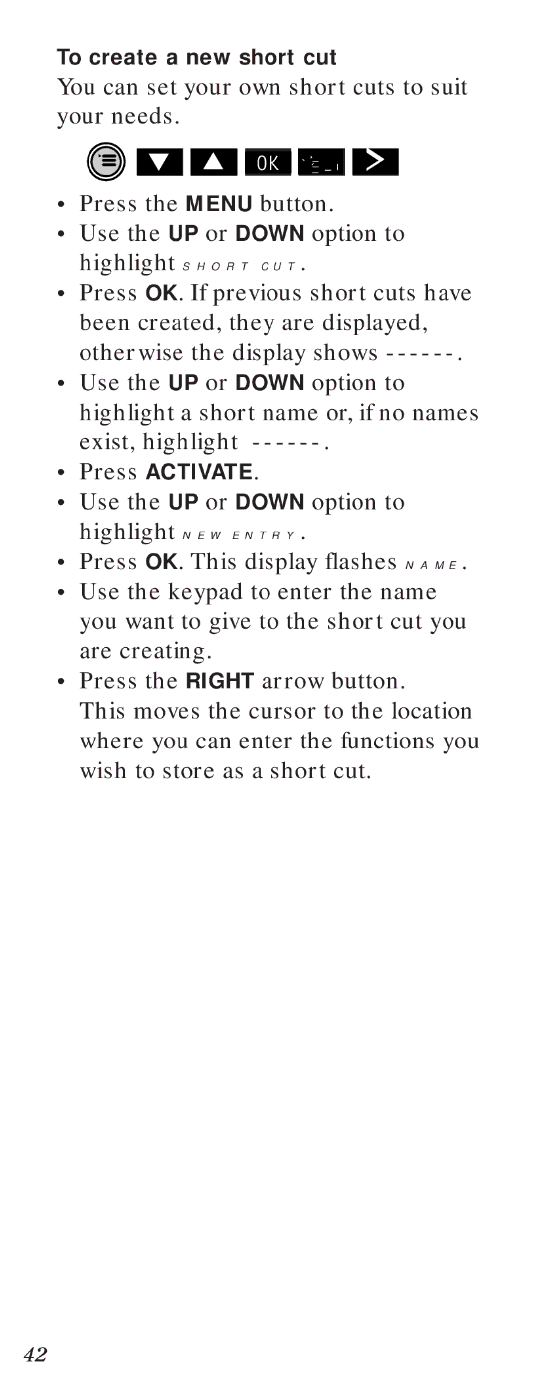 BT Diverse 2000 user manual To create a new short cut 