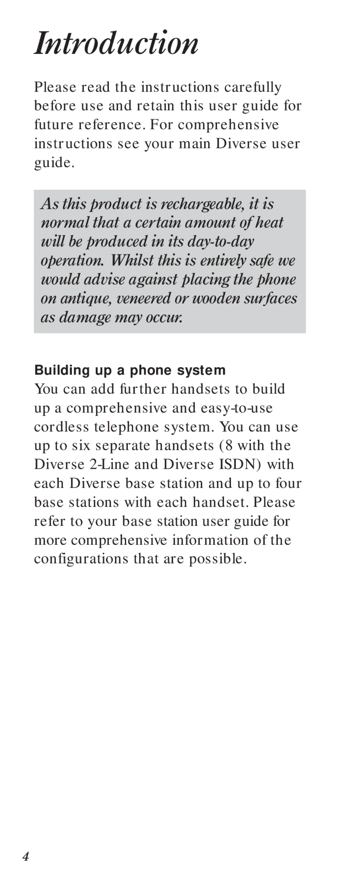 BT Diverse 2000 user manual Introduction 