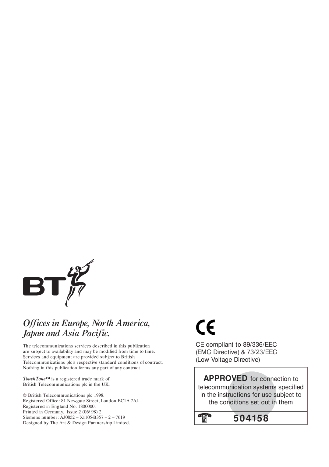 BT Diverse 2015 manual Offices in Europe, North America, Japan and Asia Pacific 