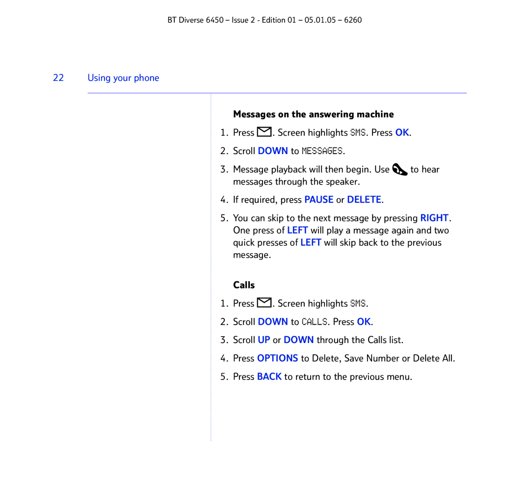 BT Diverse 6450 manual Using your phone 