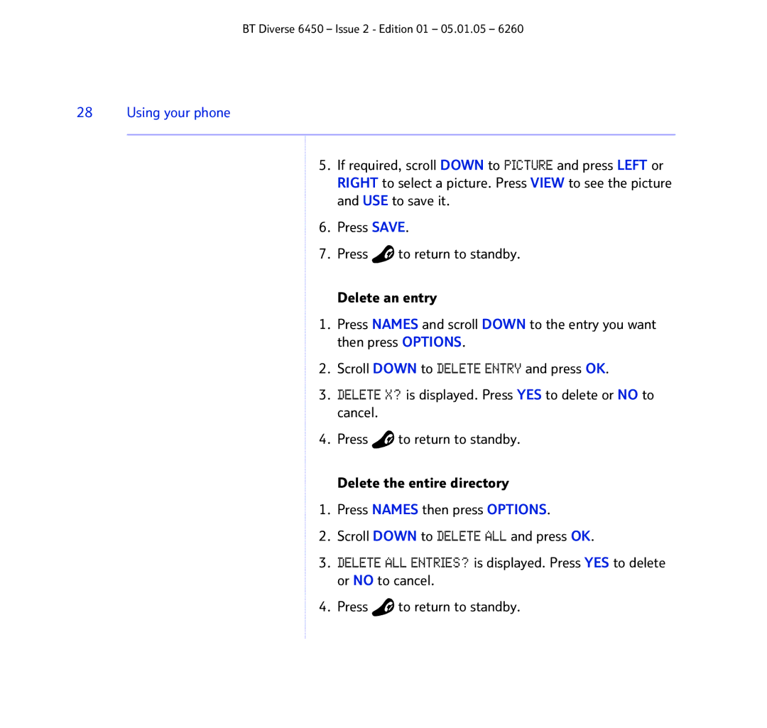 BT Diverse 6450 manual Using your phone 