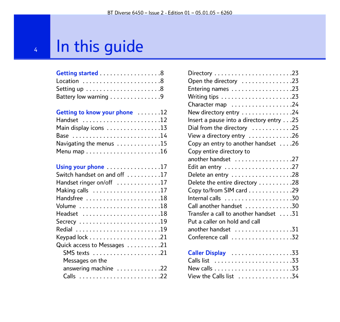 BT Diverse 6450 manual This guide 