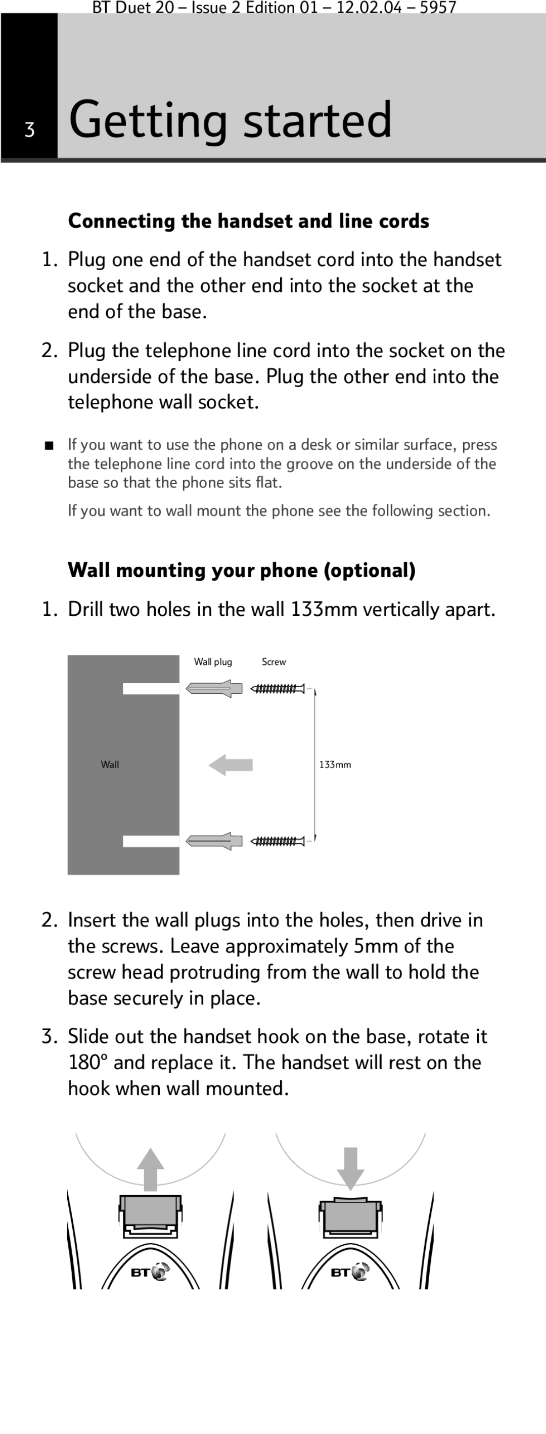 BT Duet 20 manual Getting started 