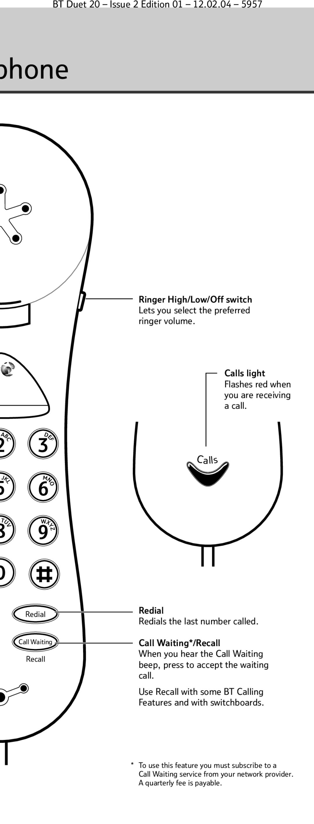 BT Duet 20 manual Phone, Lls 