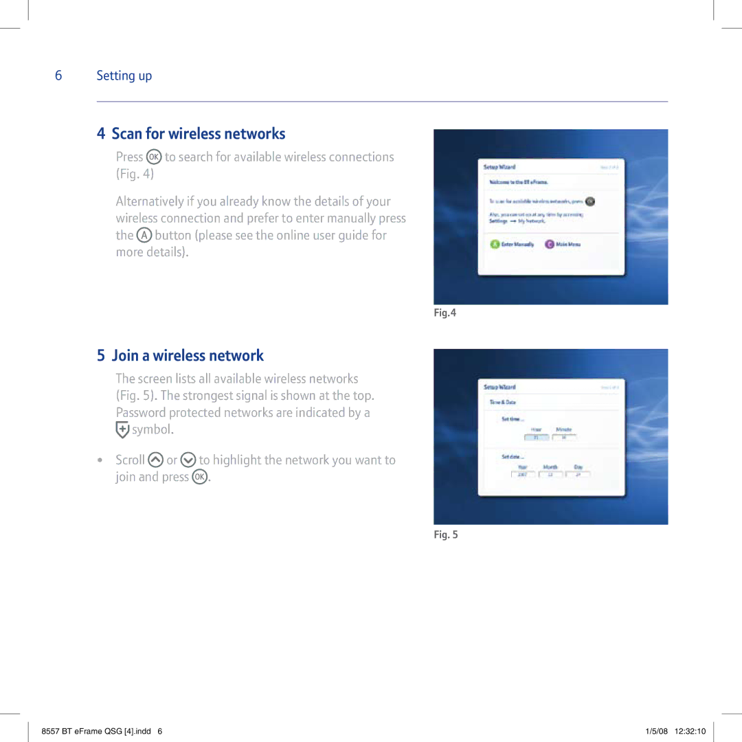 BT eFrame 1000 quick start Scan for wireless networks, Join a wireless network 