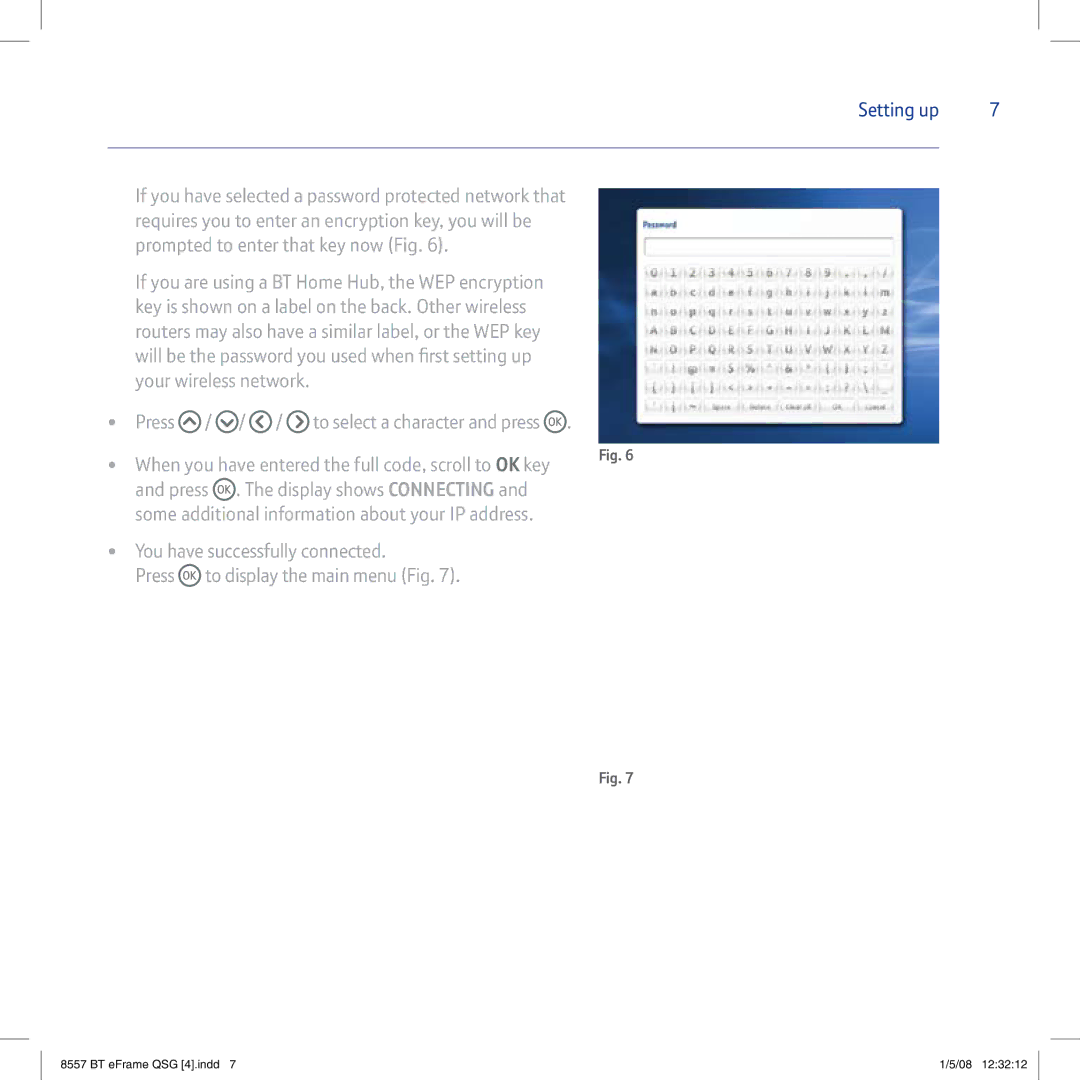 BT eFrame 1000 quick start Setting up 