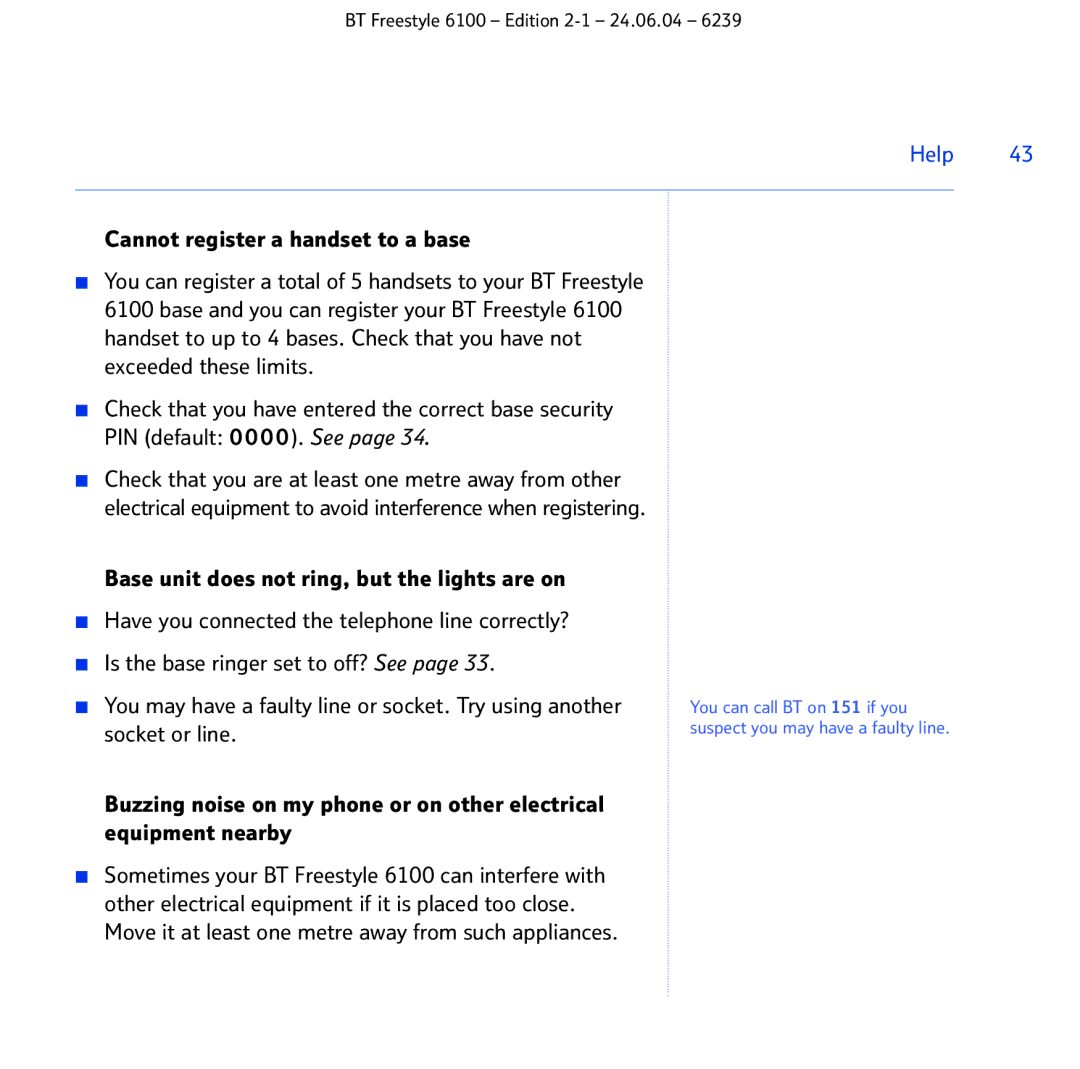 BT Freestyle 6100 manual Help 