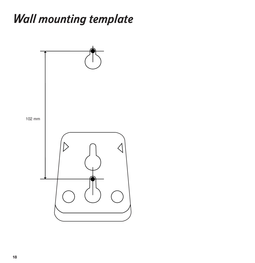 BT Freestyle 70 manual Wall mounting template, 102 mm 