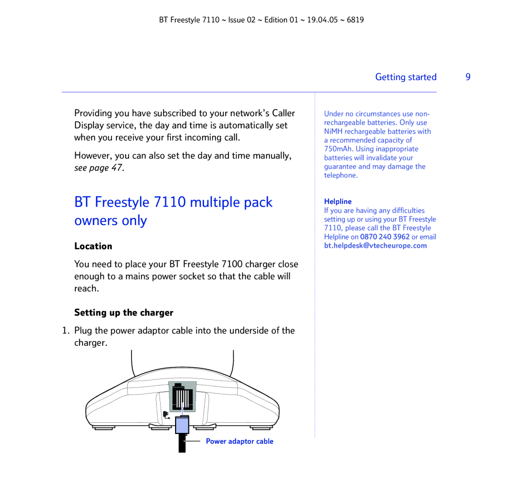 BT FREESTYLE 7110 manual BT Freestyle 7110 multiple pack, Owners only 