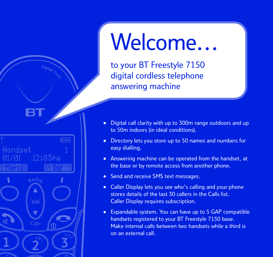 BT FREESTYLE 7150 manual Welcome… 