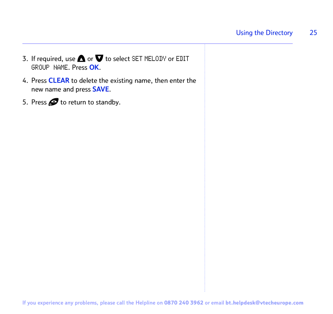 BT FREESTYLE 7150 manual Using the Directory 