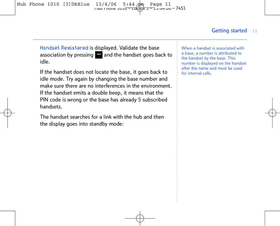 BT Hub Phone 1010 manual Getting started 