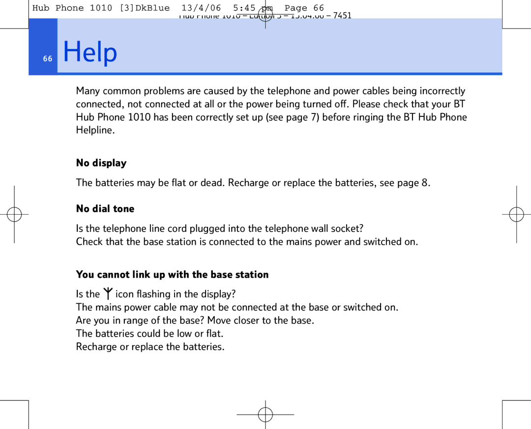 BT Hub Phone 1010 manual Help 