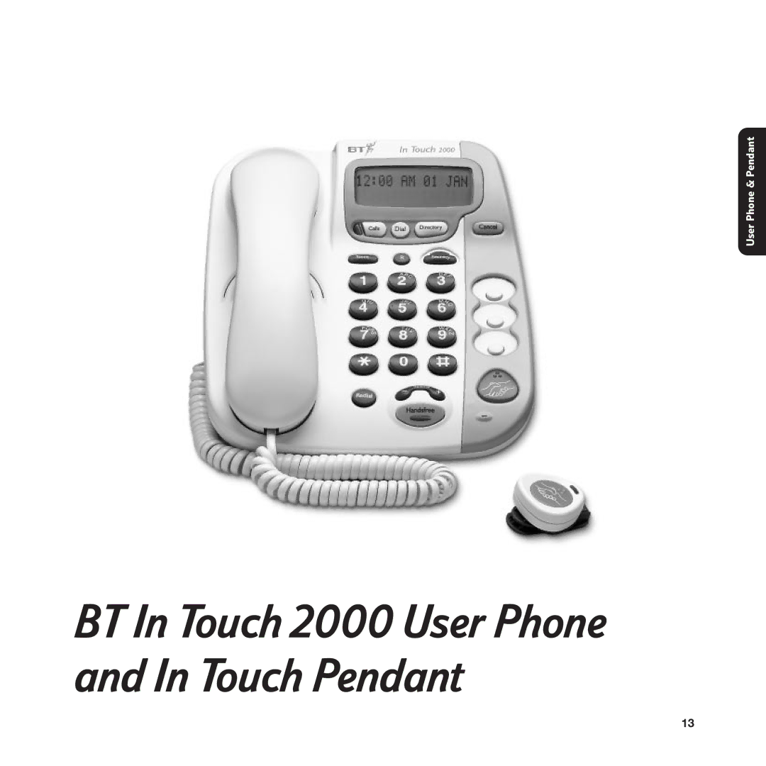 BT manual BT In Touch 2000 User Phone and In Touch Pendant 