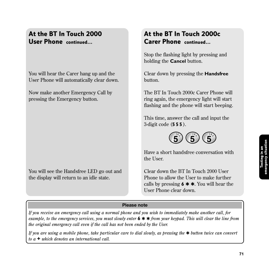 BT manual At the BT In Touch 2000c 