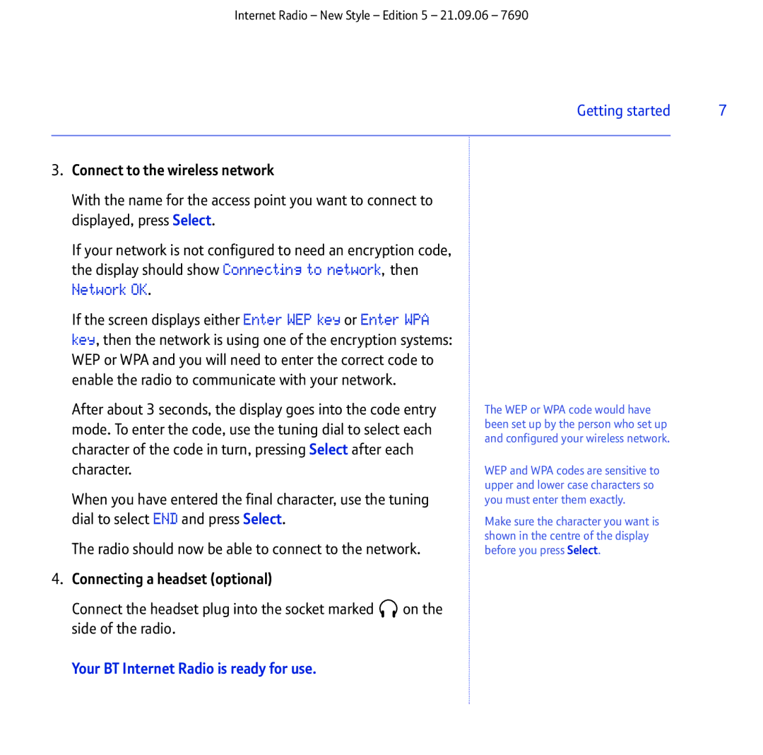 BT manual Connect to the wireless network, Your BT Internet Radio is ready for use 