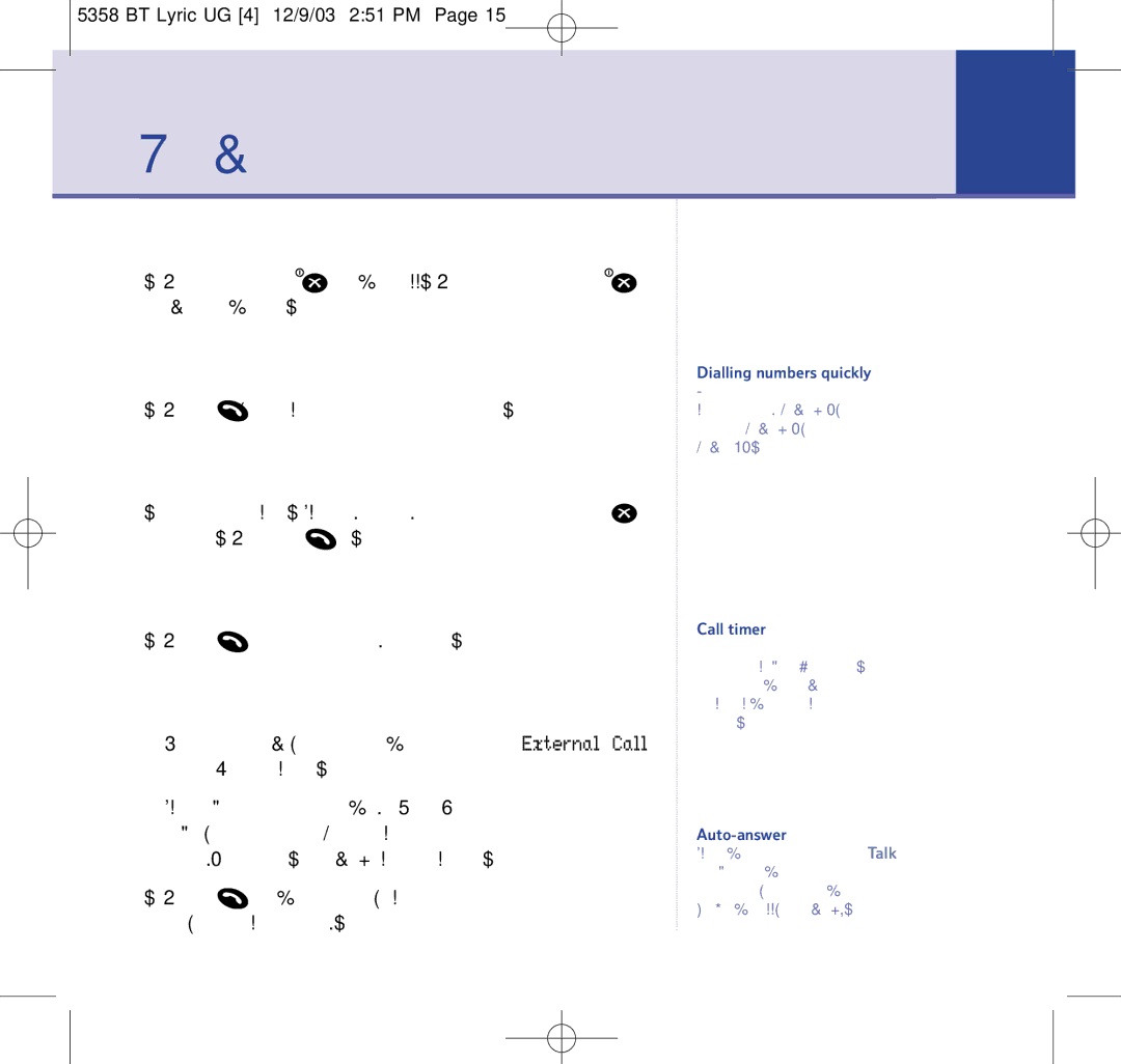 BT LYRIC 1100, LYRIC 1100 TWIN, BT Lyric 1100 manual Using the phone, Auto-answer 