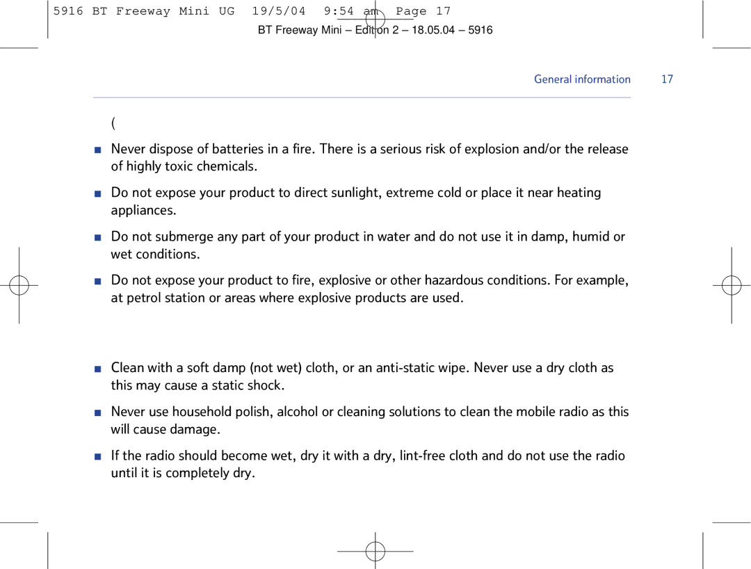 BT Mobile Radio manual General information 