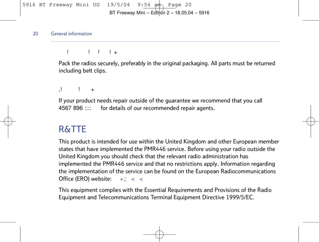 BT Mobile Radio manual Tte 