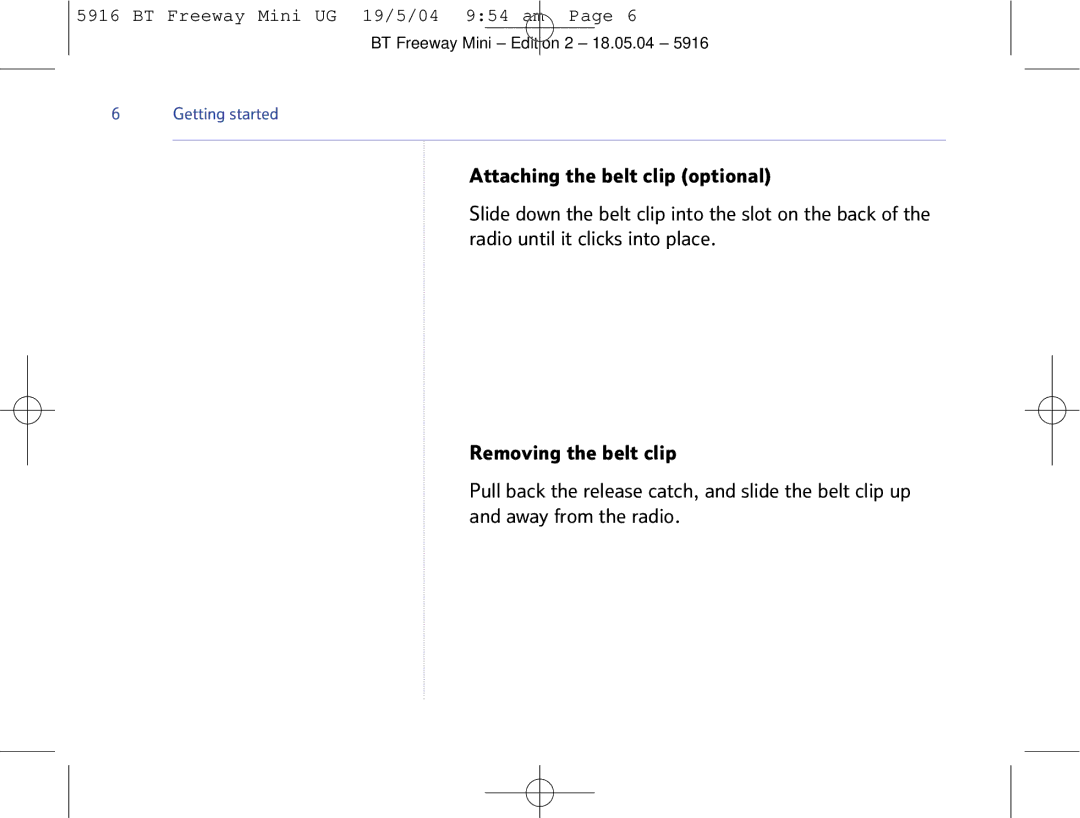 BT Mobile Radio manual Getting started 