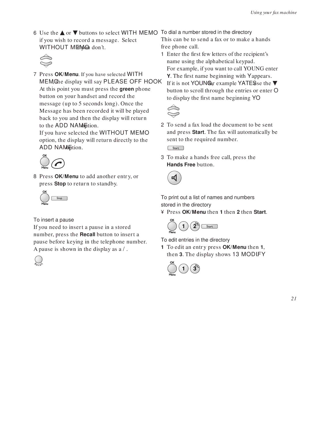 BT On-Air DECTf@x Plus F@x machine and digital telephone system manual Without Memo if you don’t 