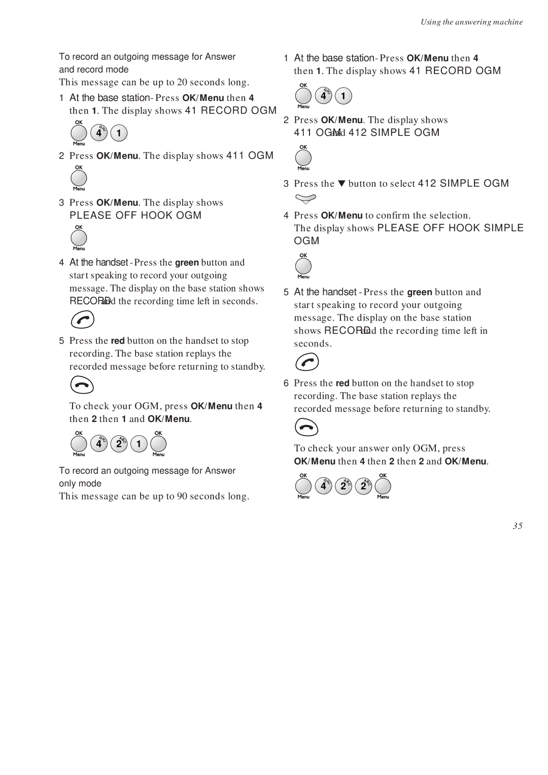 BT On-Air DECTf@x Plus F@x machine and digital telephone system manual Please OFF Hook OGM 