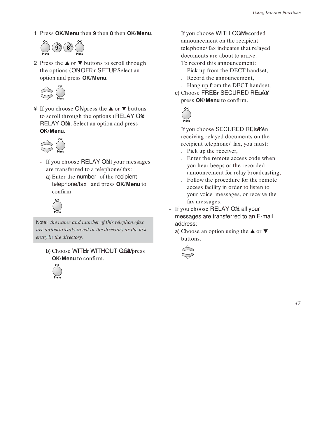 BT On-Air DECTf@x Plus F@x machine and digital telephone system manual Address 