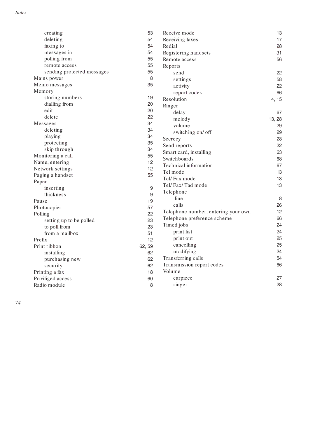 BT On-Air DECTf@x Plus F@x machine and digital telephone system manual Send Settings Activity Report codes Resolution 