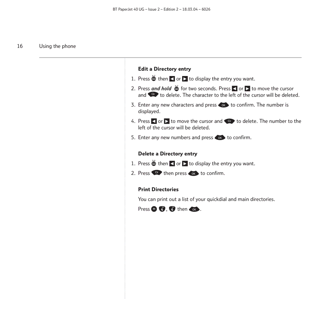 BT manual BT PaperJet 40 UG Issue 2 Edition 2 18.03.04 