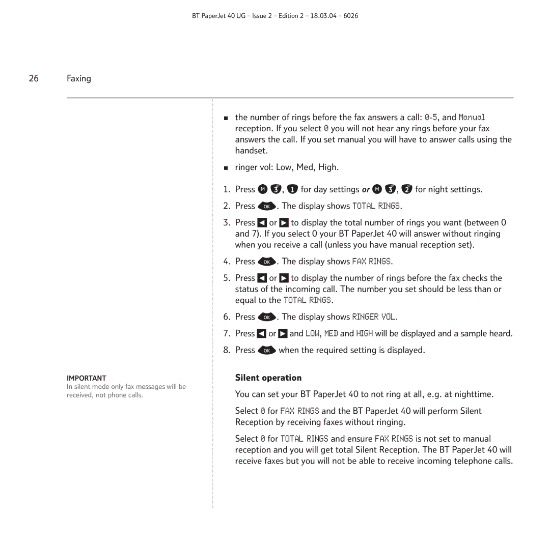BT PaperJet 40 manual Faxing 