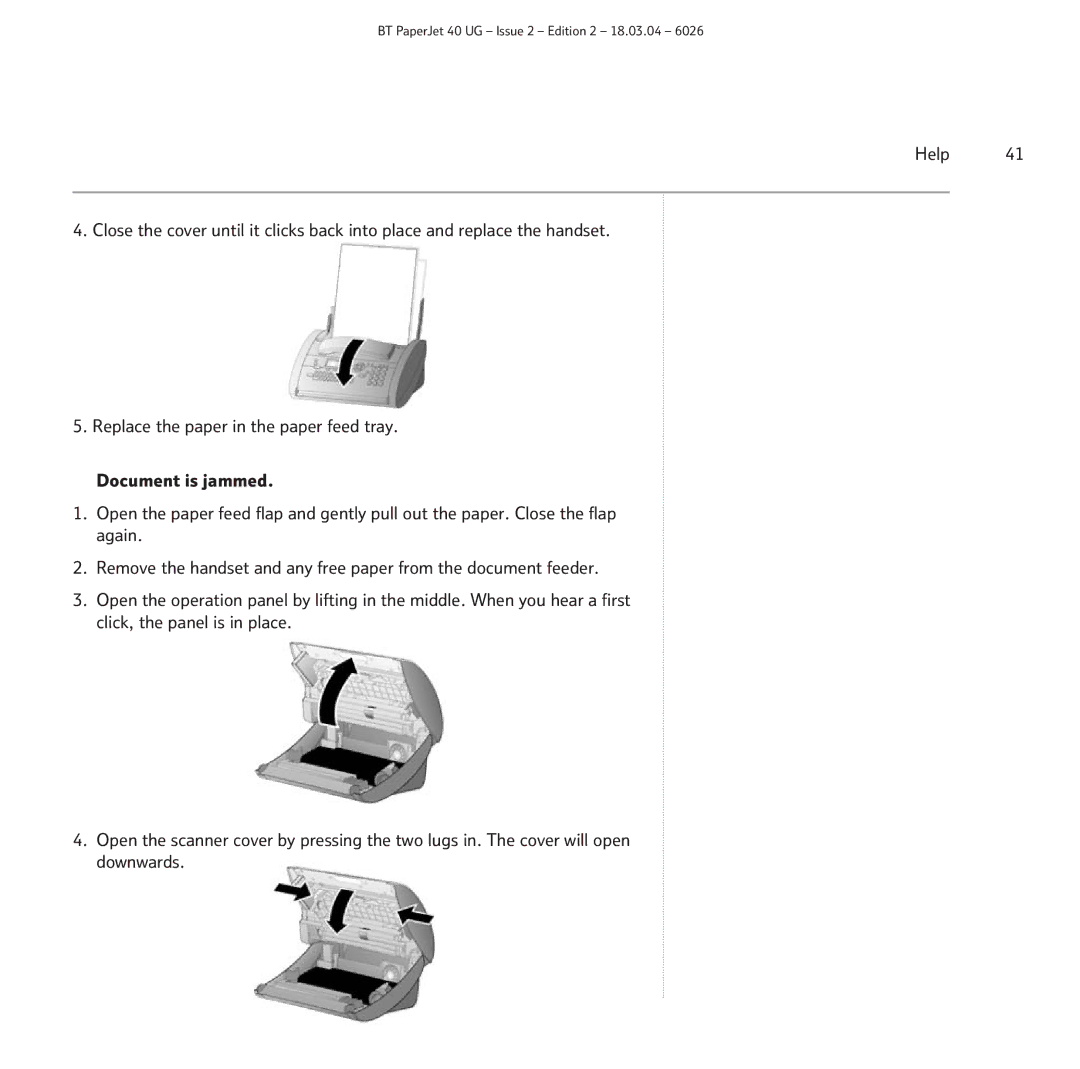 BT manual BT PaperJet 40 UG Issue 2 Edition 2 18.03.04 