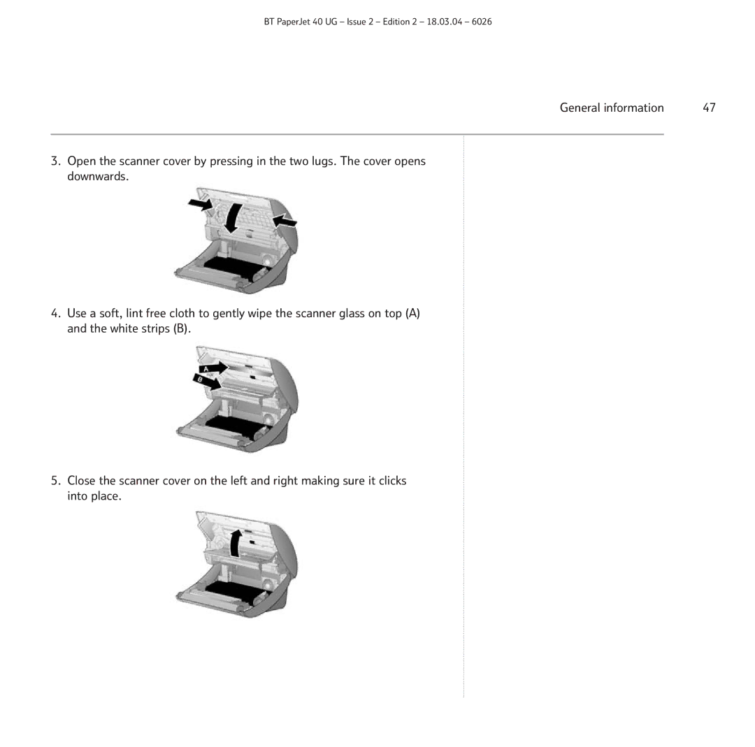 BT manual BT PaperJet 40 UG Issue 2 Edition 2 18.03.04 