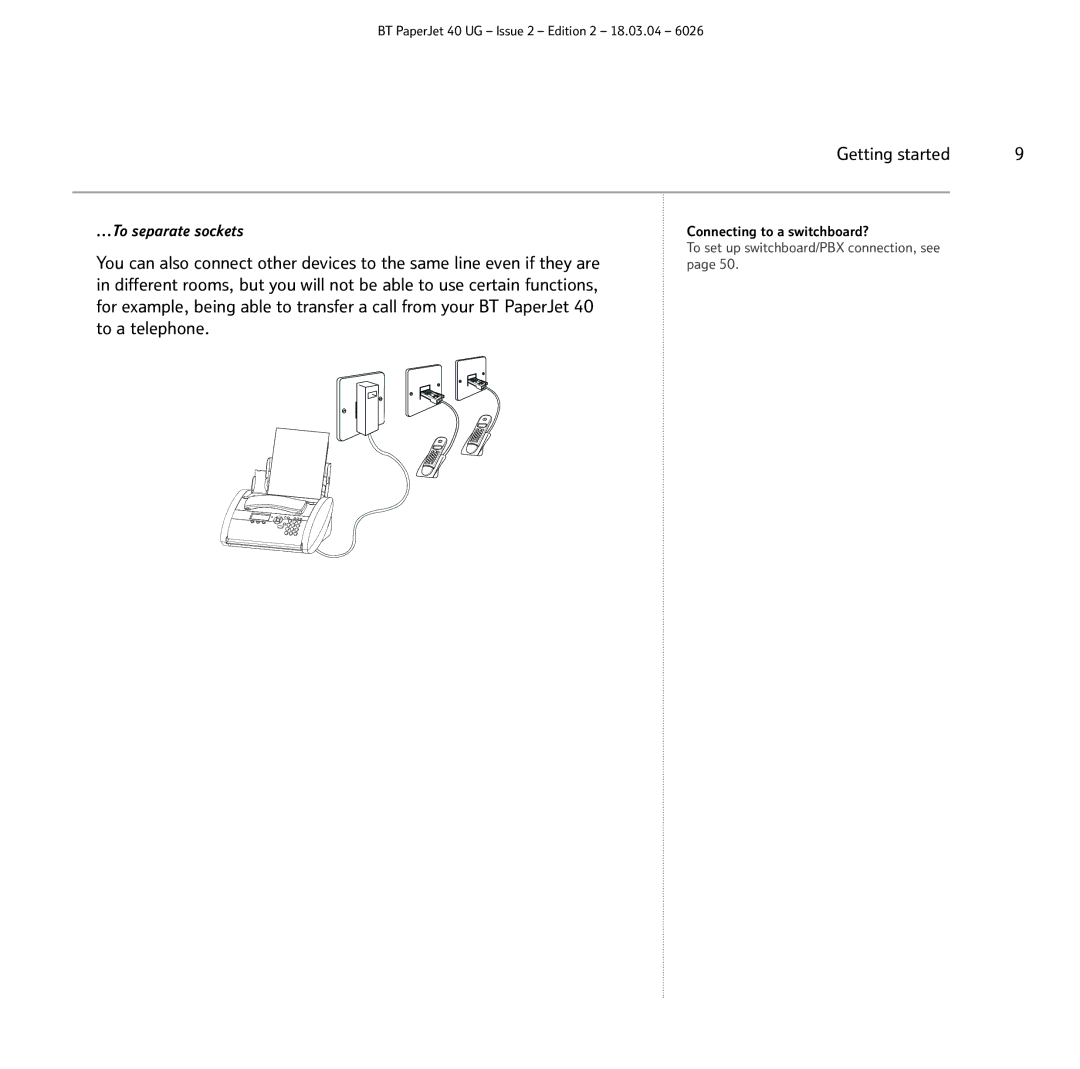 BT PaperJet 40 manual Getting started 