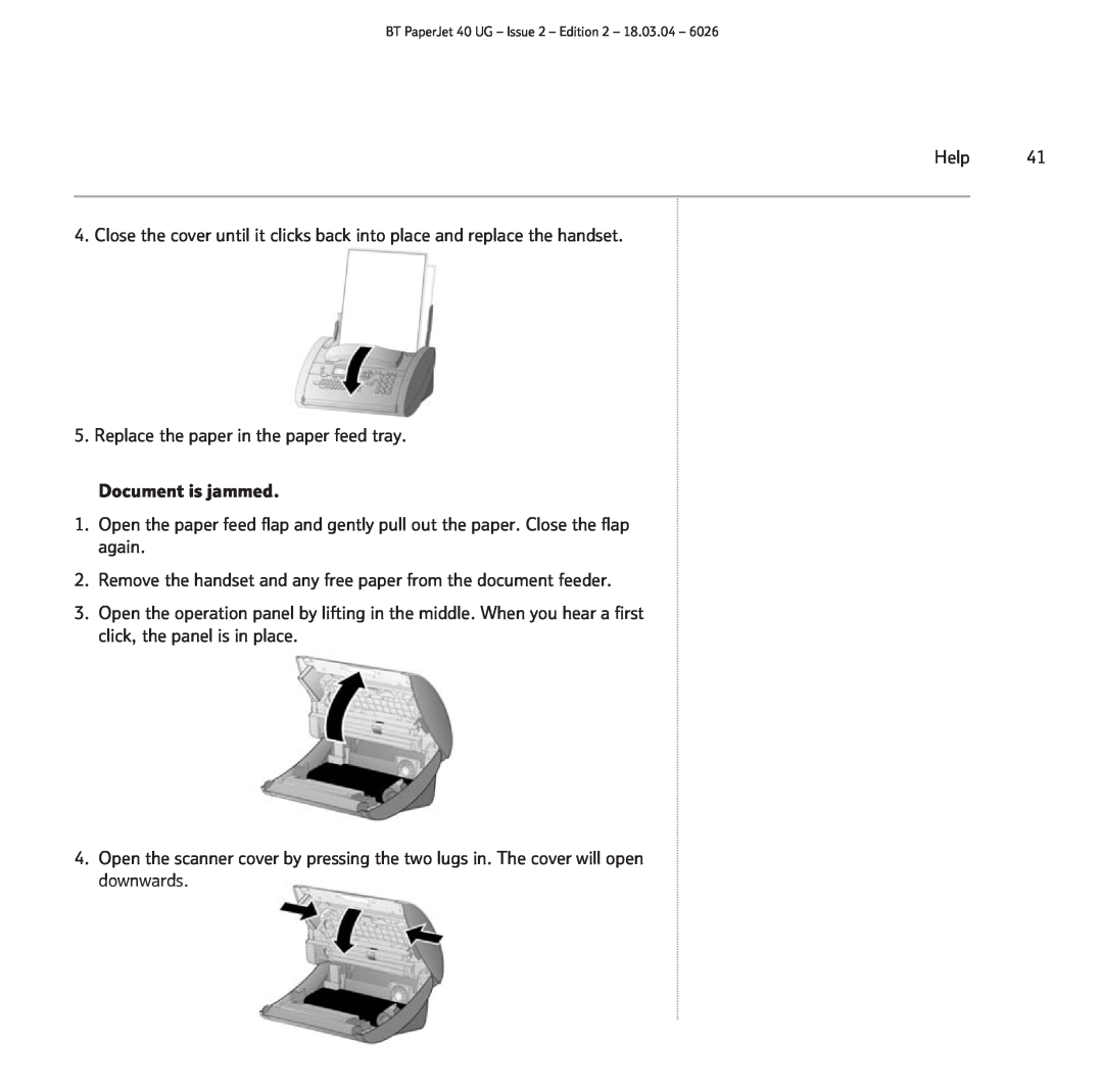 BT PaperJet 40 manual Help 