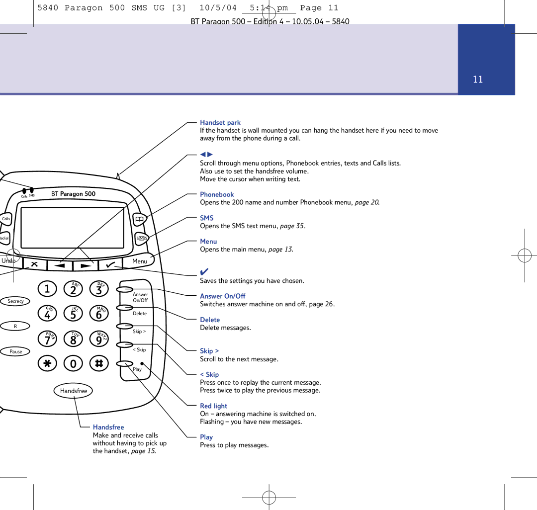 BT PARAGON 500 manual 309PM 