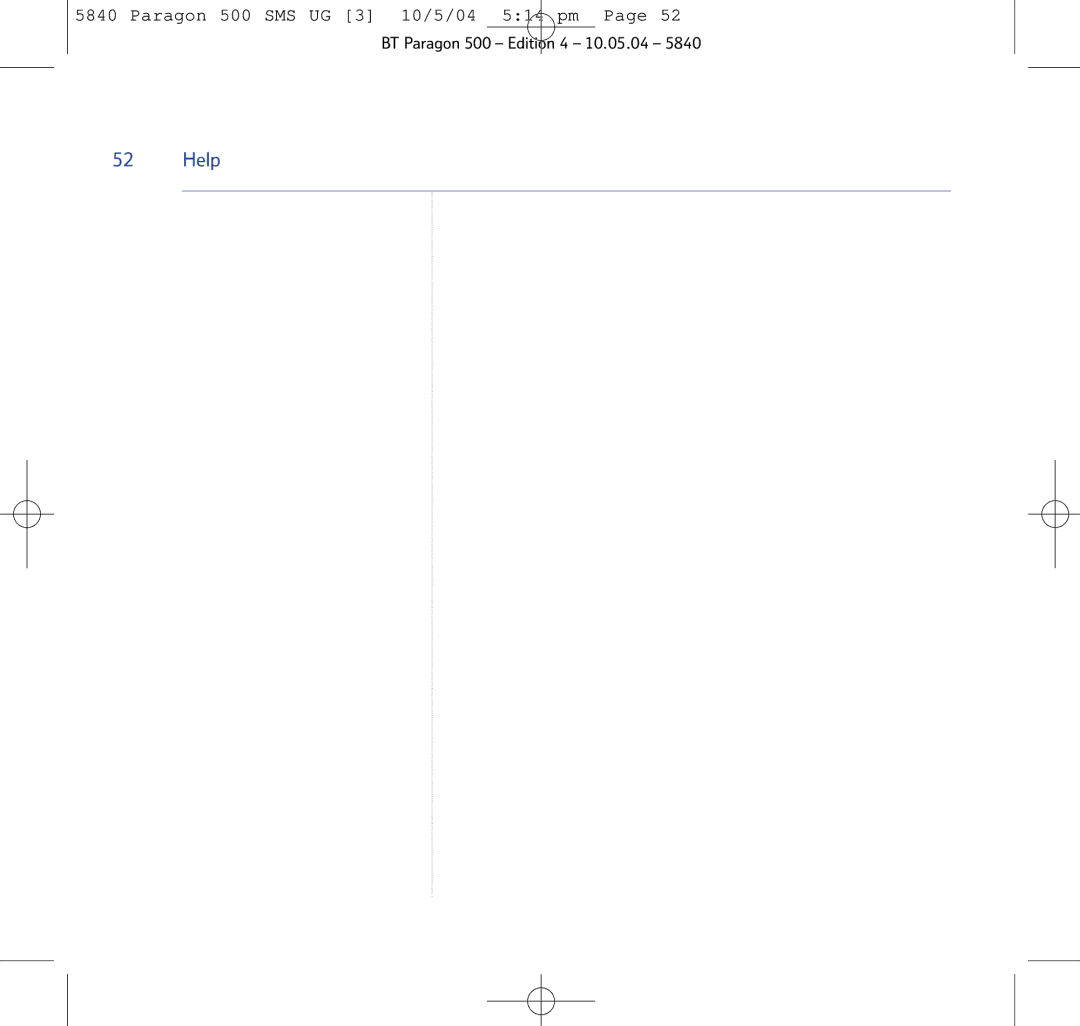 BT PARAGON 500 manual Help 