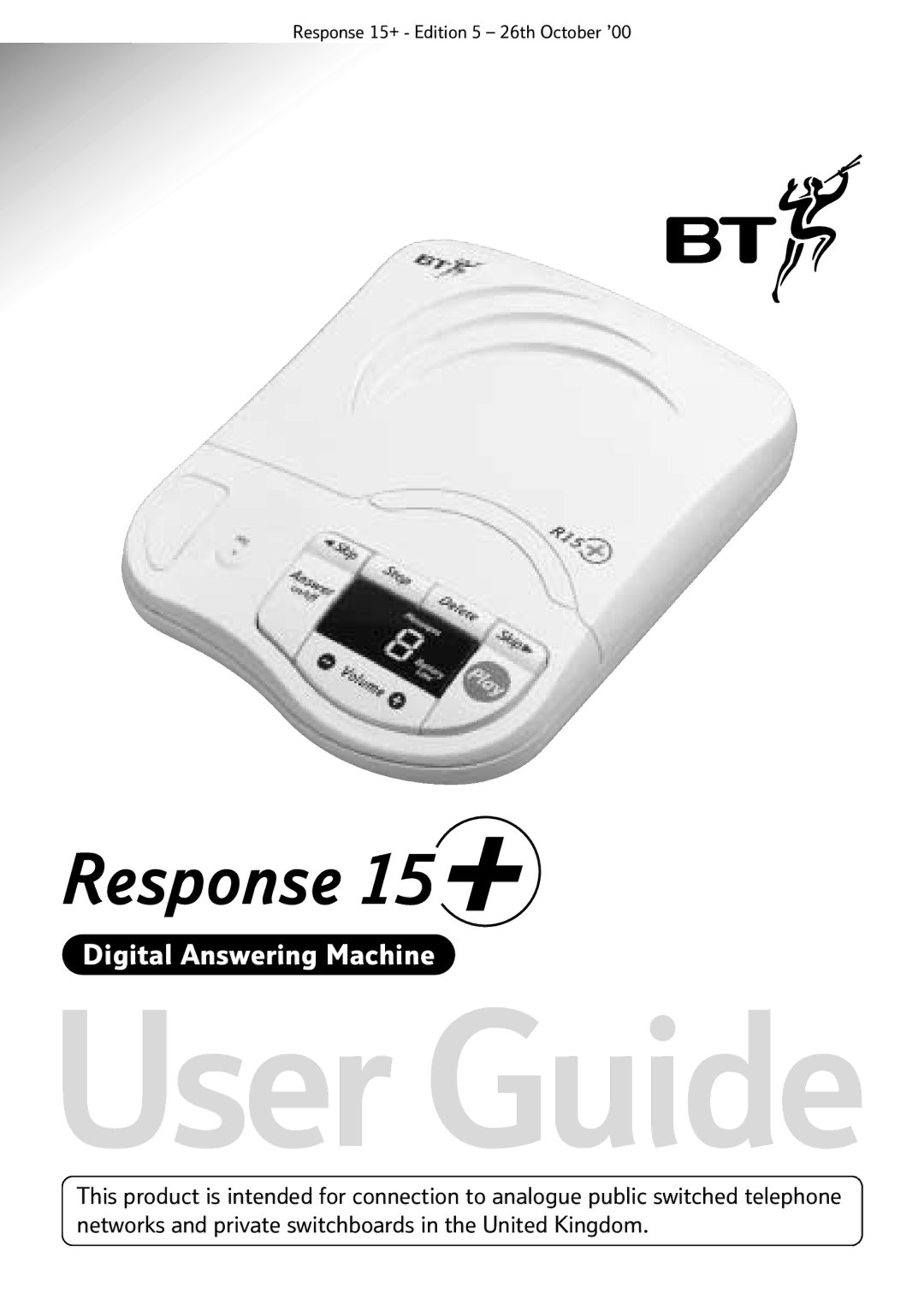 BT Response 15+ manual User Guide 