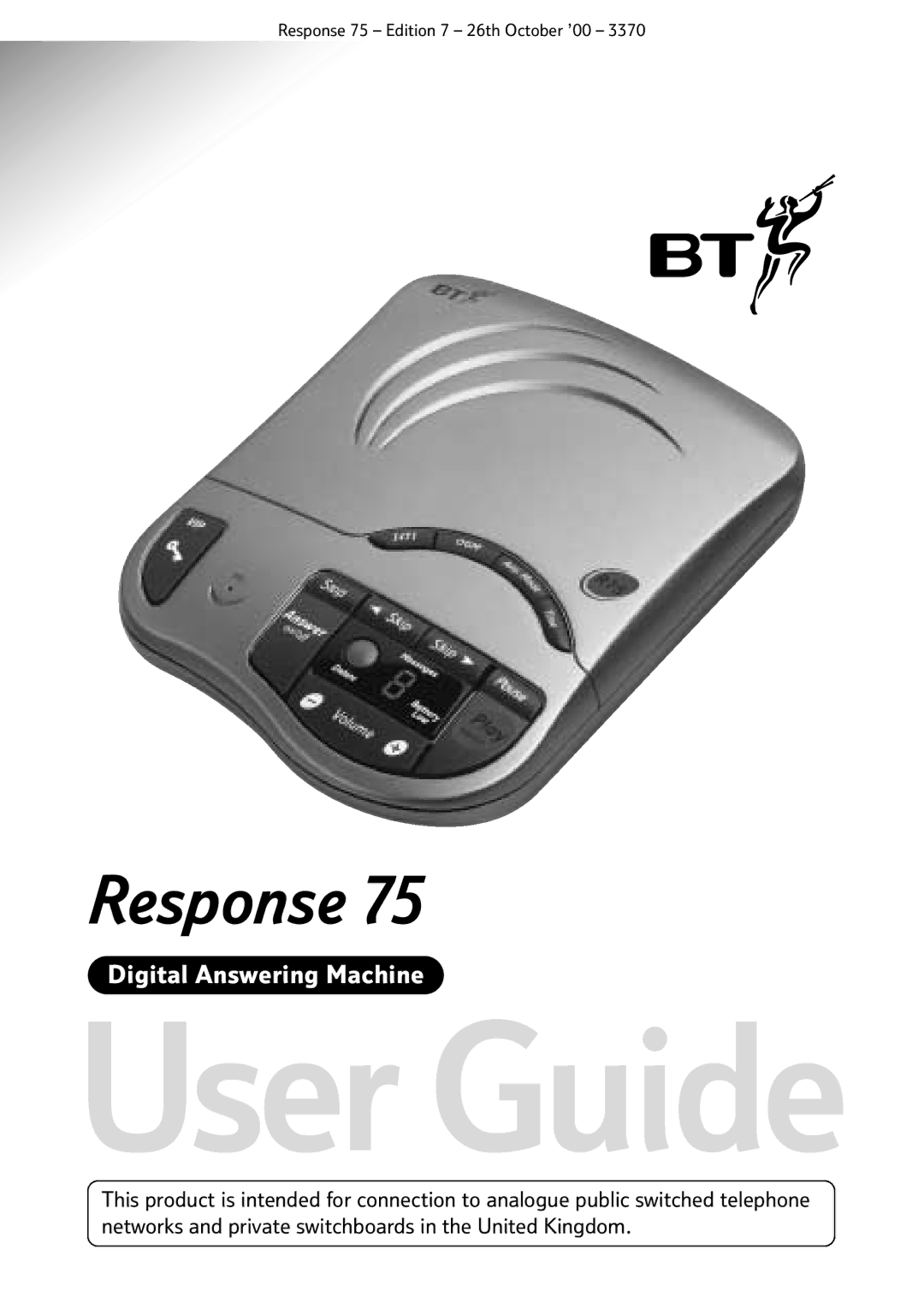 BT RESPONSE75 manual User Guide 