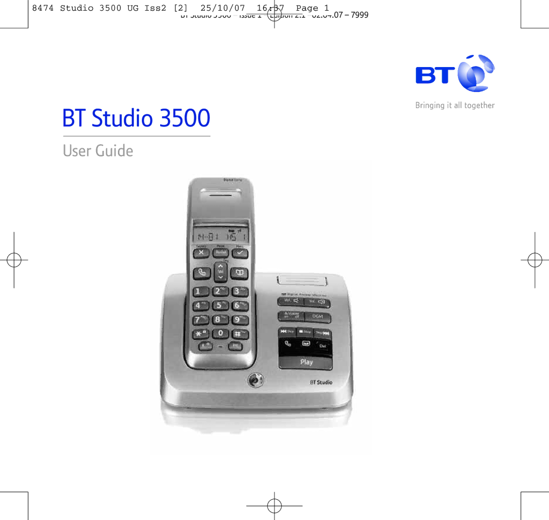 BT Studio 3500 manual BT Studio 