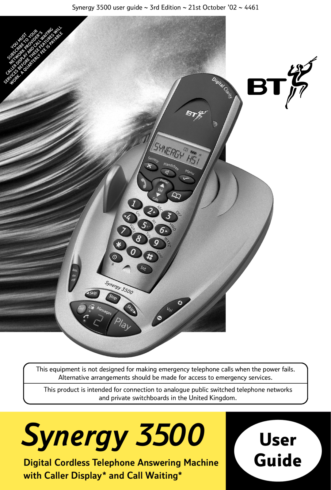 BT Synergy 3500 manual 