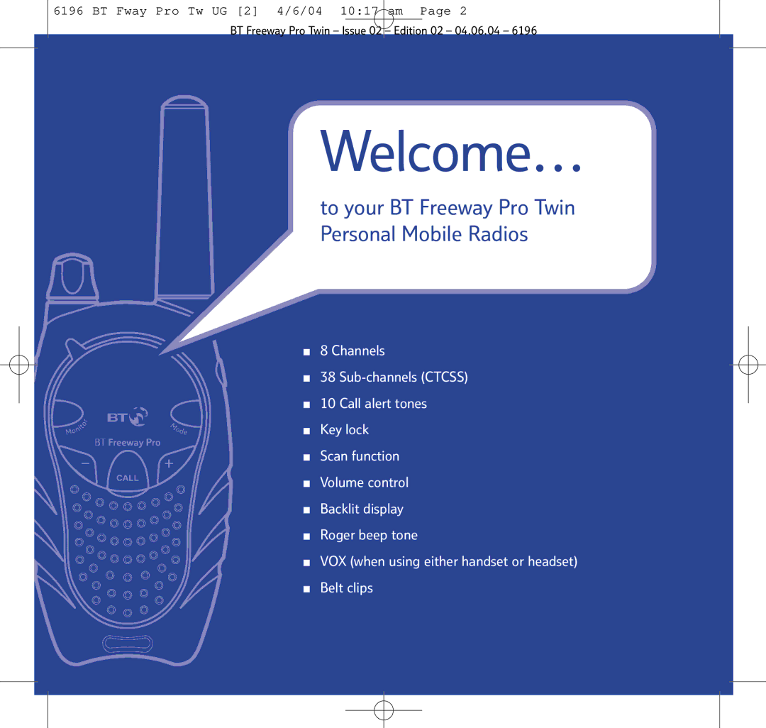 BT Twin Radio manual Welcome… 