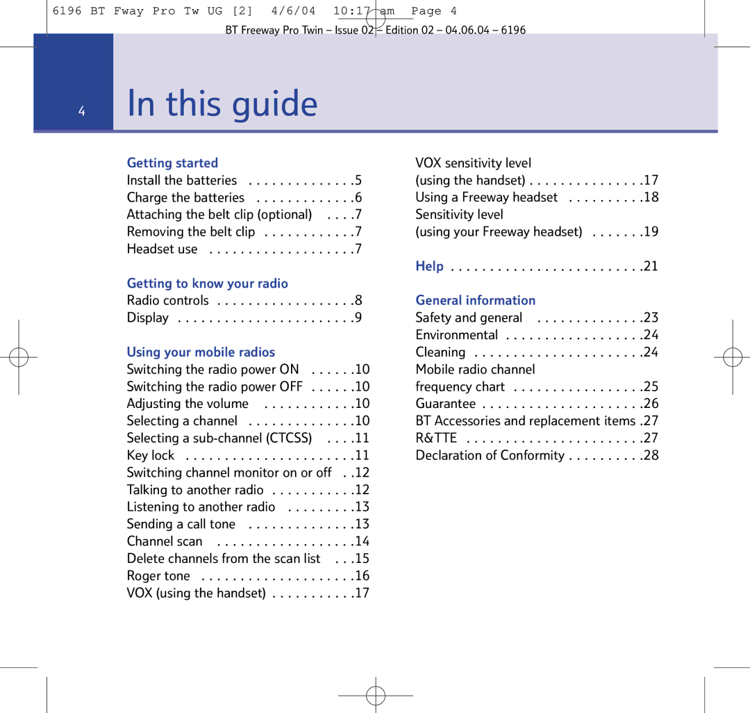 BT Twin Radio manual This guide 