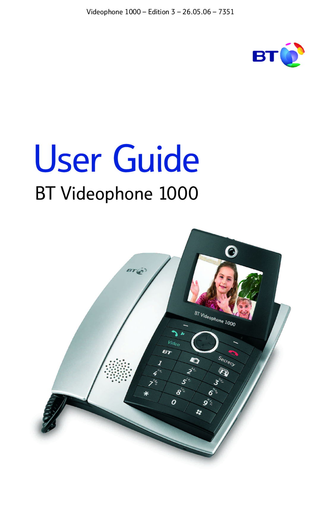 BT Videophone 1000 manual User Guide 