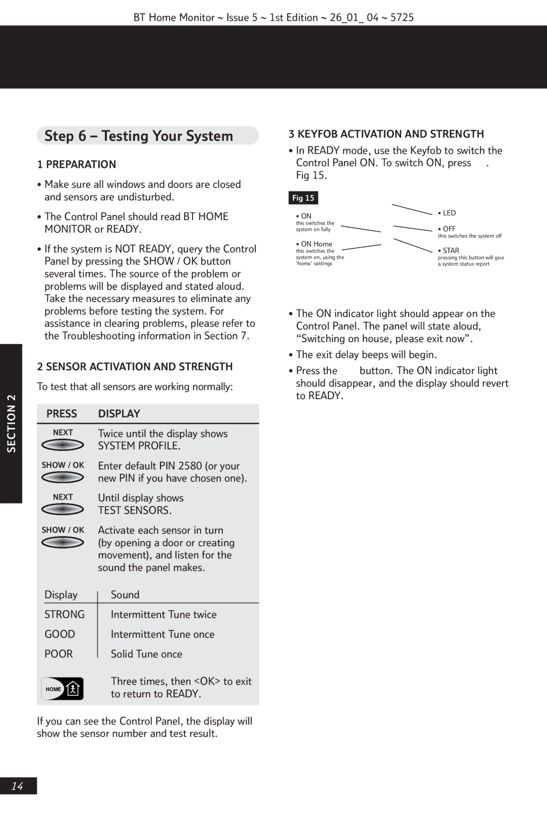 BT VP1000 manual Testing Your System 