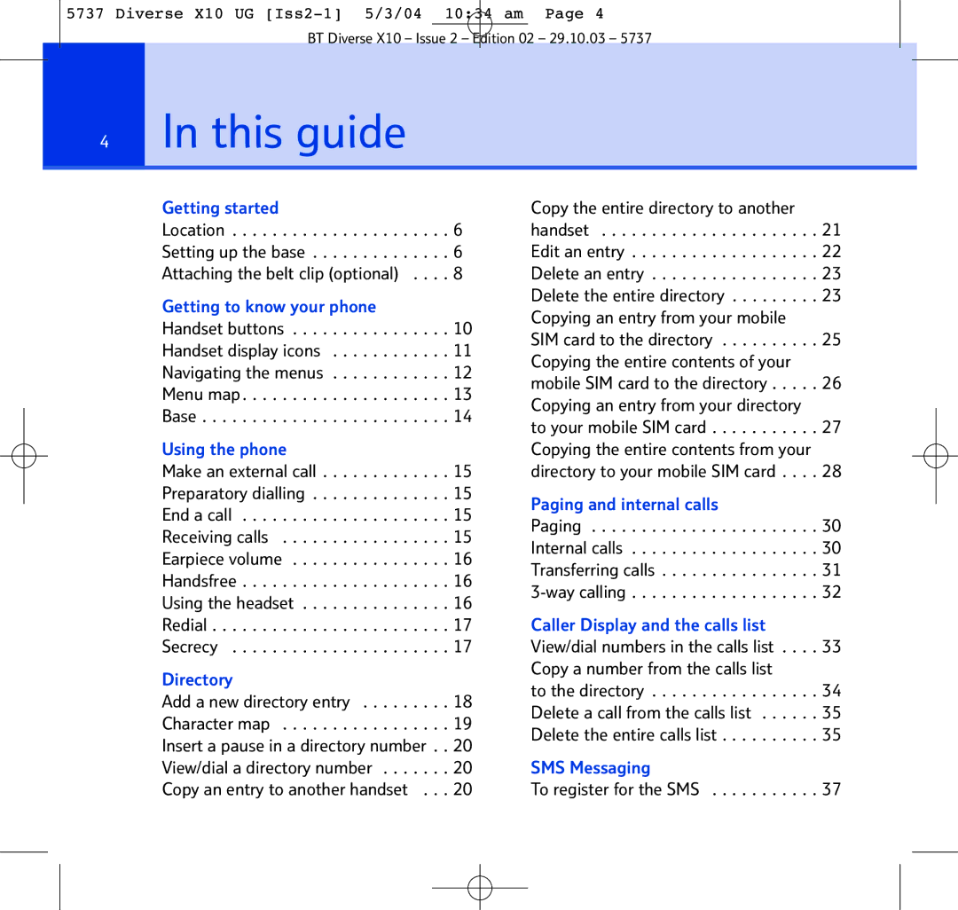 BT X10 manual This guide 