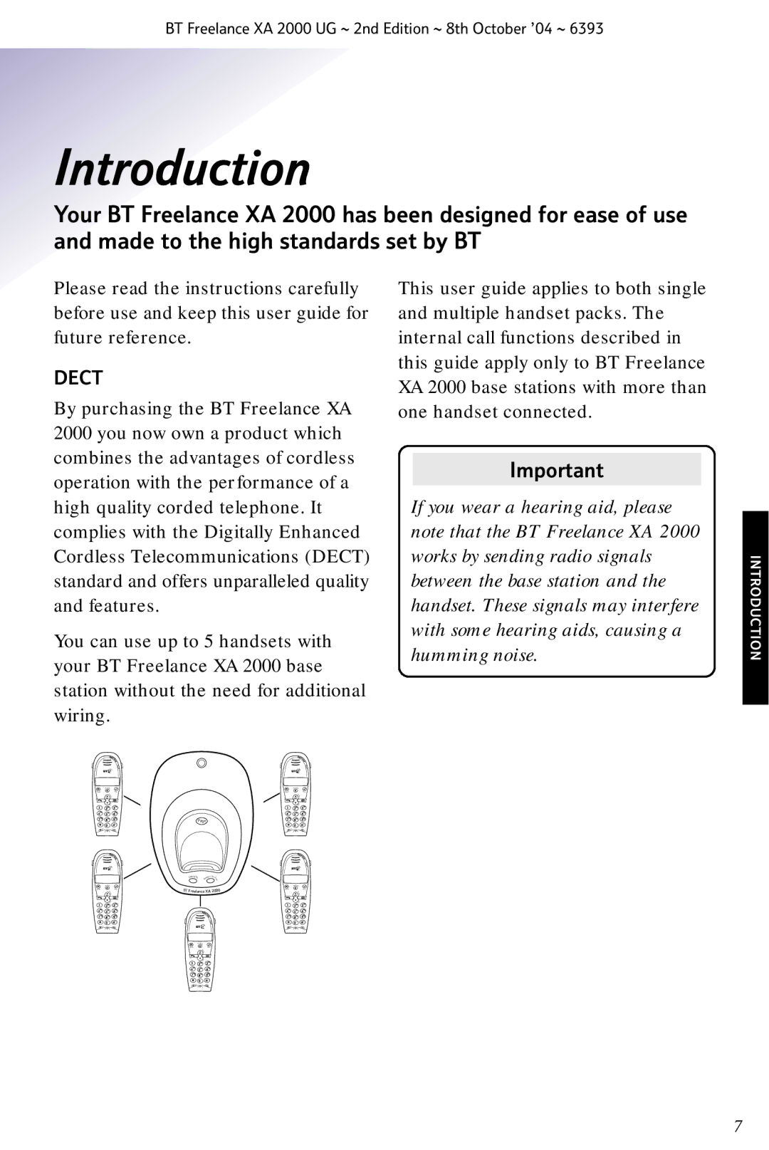 BT XA 2000 manual Introduction, Dect 